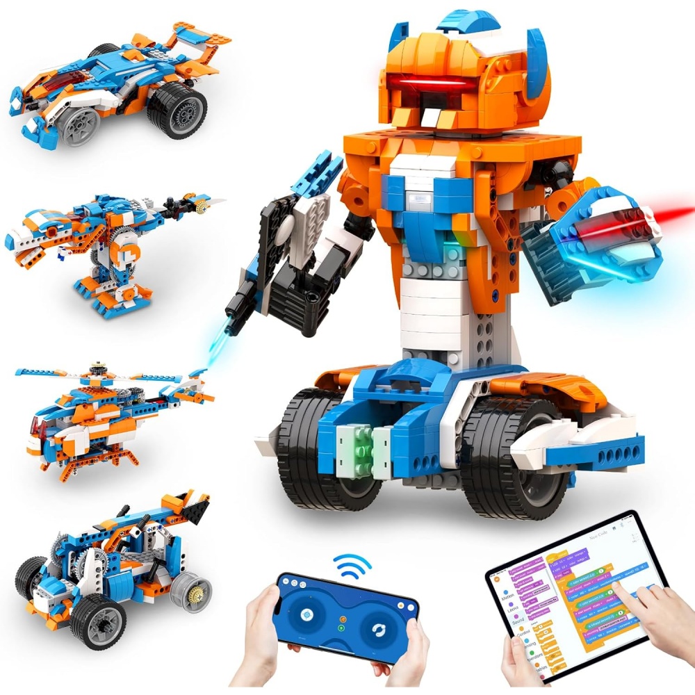 Office Tech Decor - 現代的なSTEMロボット組み立てキット、テクノロジーのデスクトップ装飾品、ホームオフィスの装飾、DIY機械彫刻、科学ギフト、8歳以上の子供向け