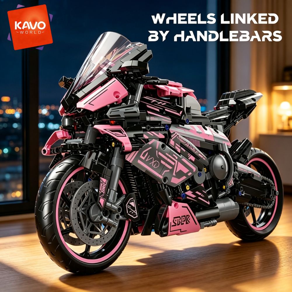 Office Tech Certification - KAVOWORLD 1:5大型バイク組み立てブロックモデルキット 2096ピース サイバーパンク トラックスポーツバイク ブロックモデル