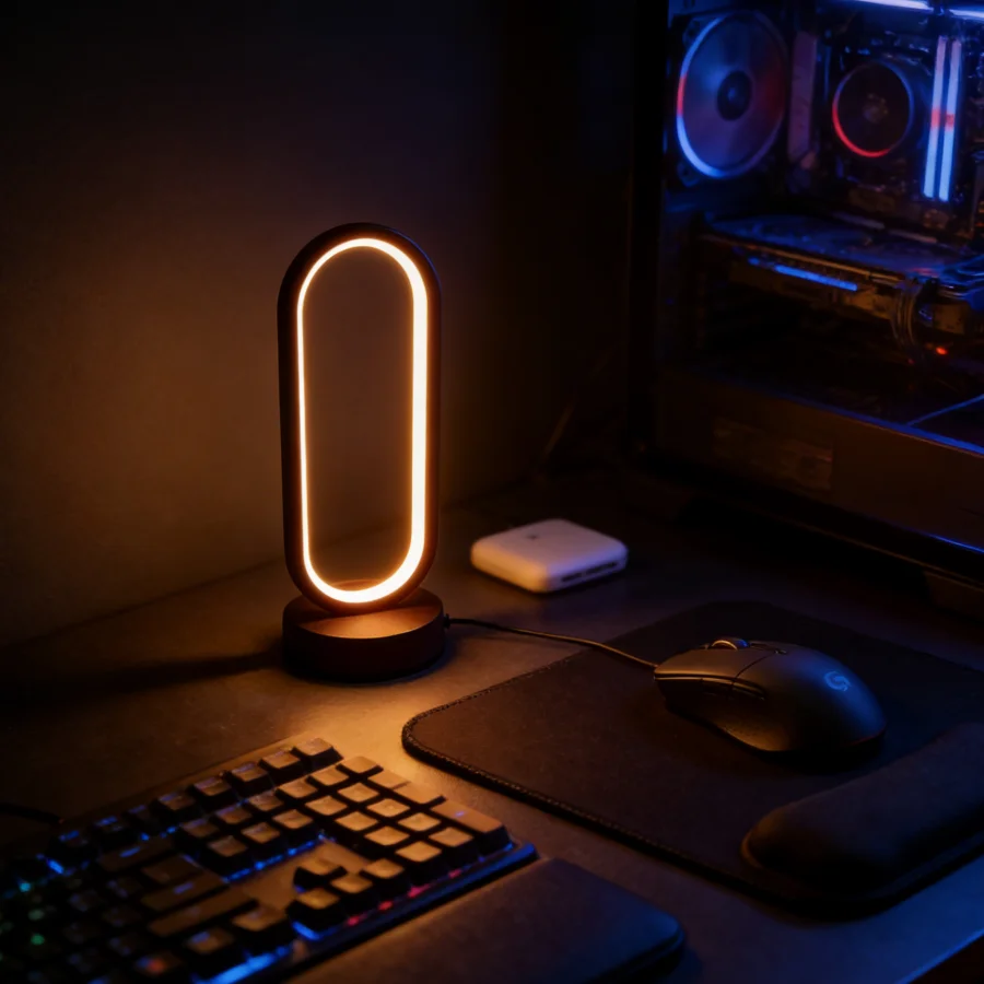 1個入り、テーブルランプ、寝室用、リング型テーブルランプ、リ - Ring Light Desk Small のレビューと価格