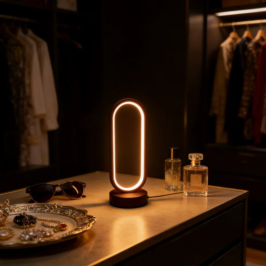 1個入り、テーブルランプ、寝室用、リング型テーブルランプ、リ - Ring Light Desk Small のレビューと価格