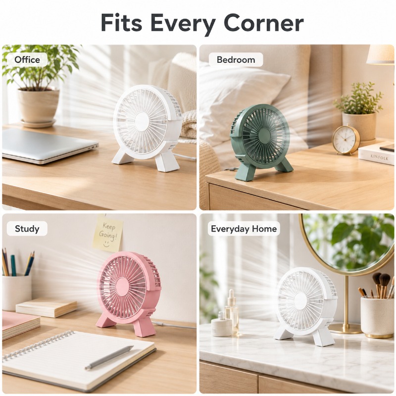 ミニ USB 充電式テーブルファンポータブル小型ファン学生寮 - Home Office Tech Gadgets のレビューと価格