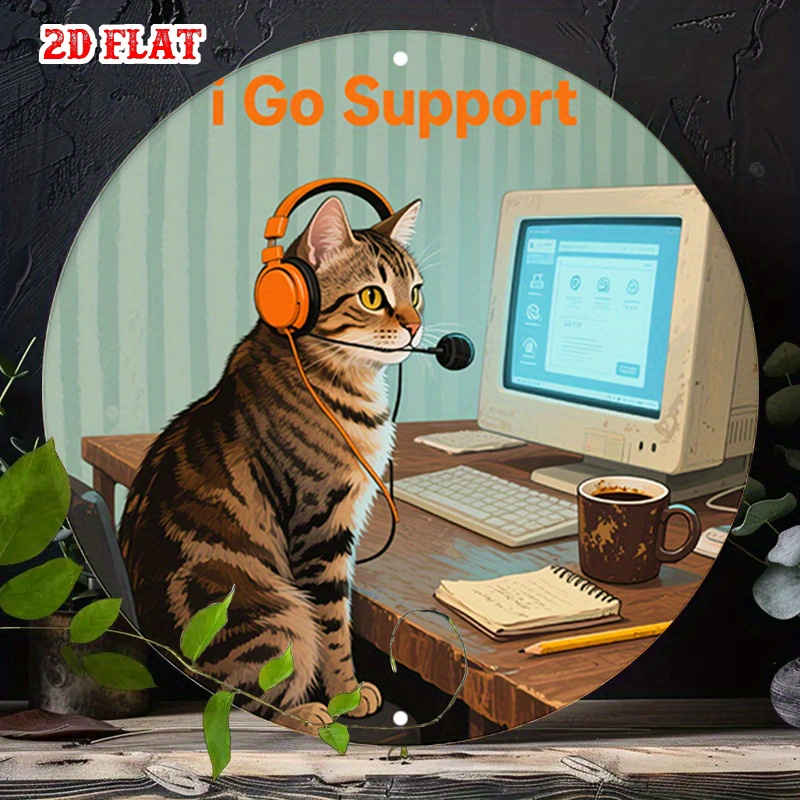CIFBUY 2D フラットファニー テックサポートキャット - Office Tech Decor のレビューと価格