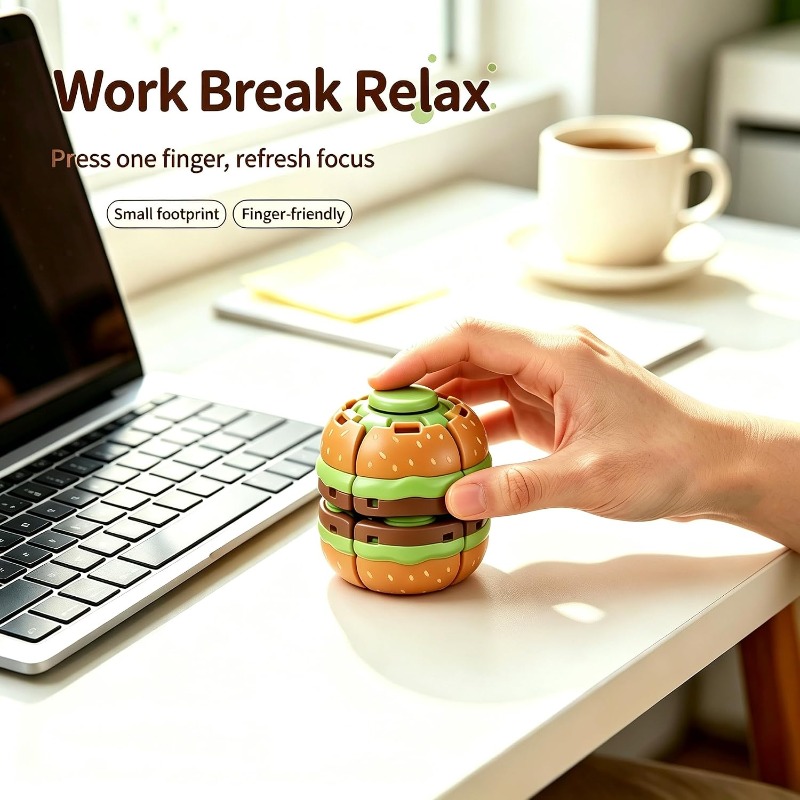3Dプリントバーガーフィジェットスピナー 変形可能なデスクメ - Cool Office Tech Gadgets のレビューと価格