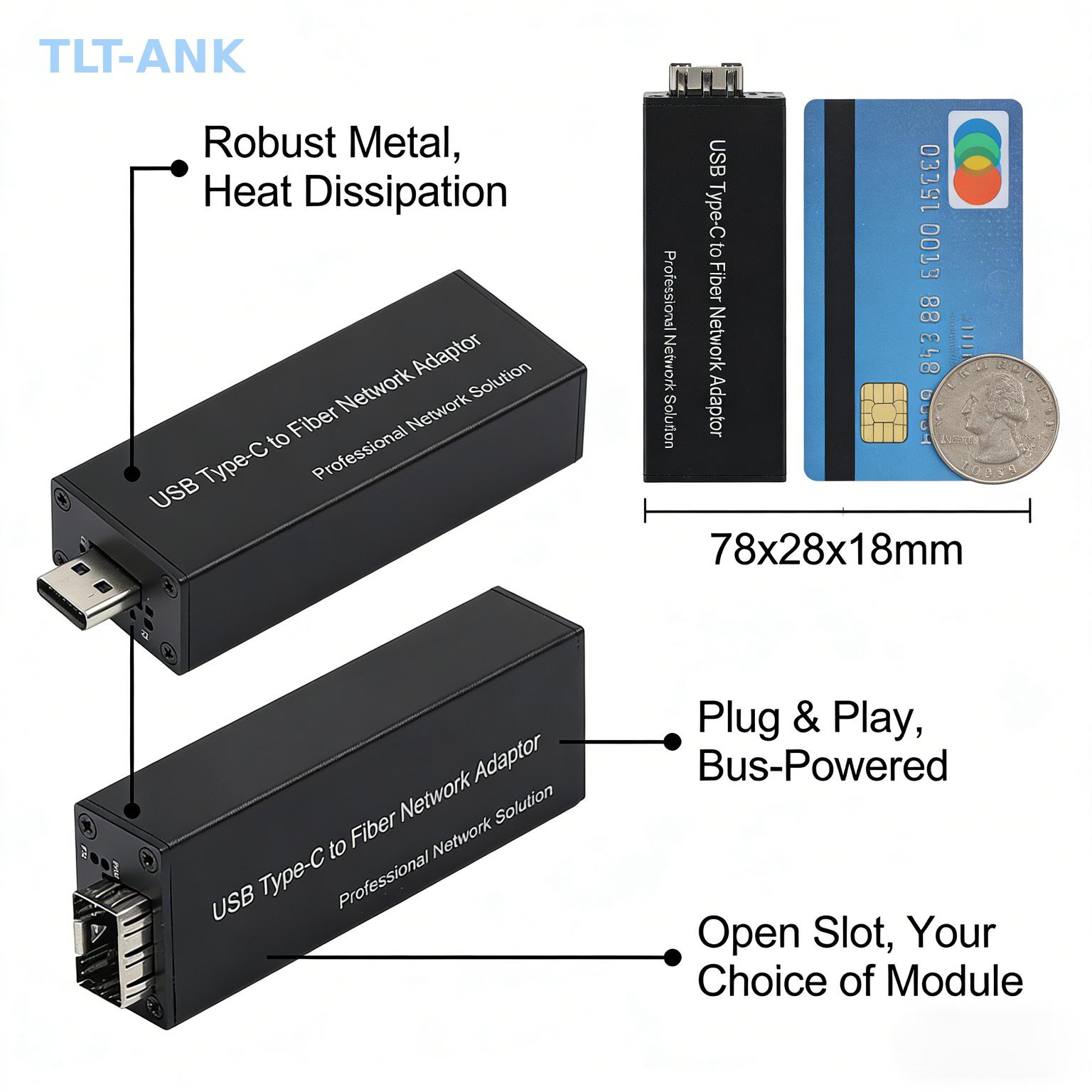 USB Type-C - ギガビットSFP光ファイバーイーサ - Power Over Ethernet のレビューと価格