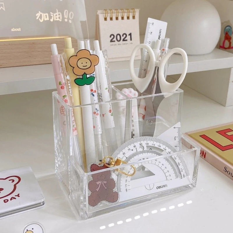 学生,オフィス,デスクトップ用の3つの透明なアクリル収納コン - Home Office Tech Gadgets のレビューと価格