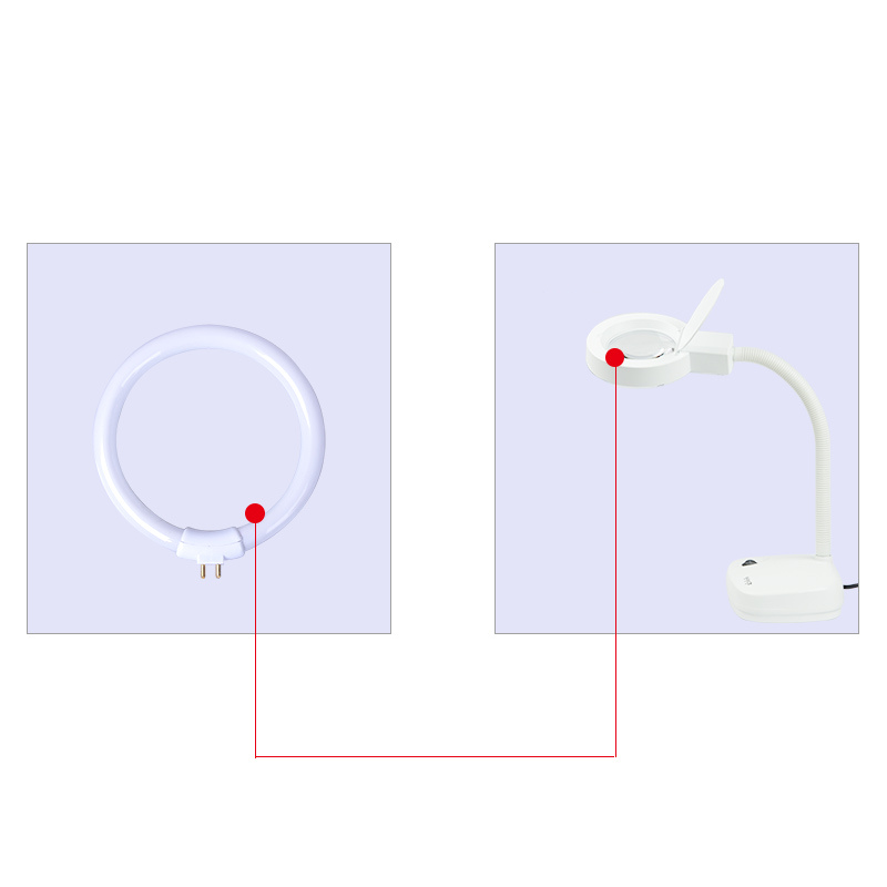 ホワイト小型デスクランプ電球蛍光リングランプ環状チューブ抗  - Ring Light Desk Small のレビューと価格