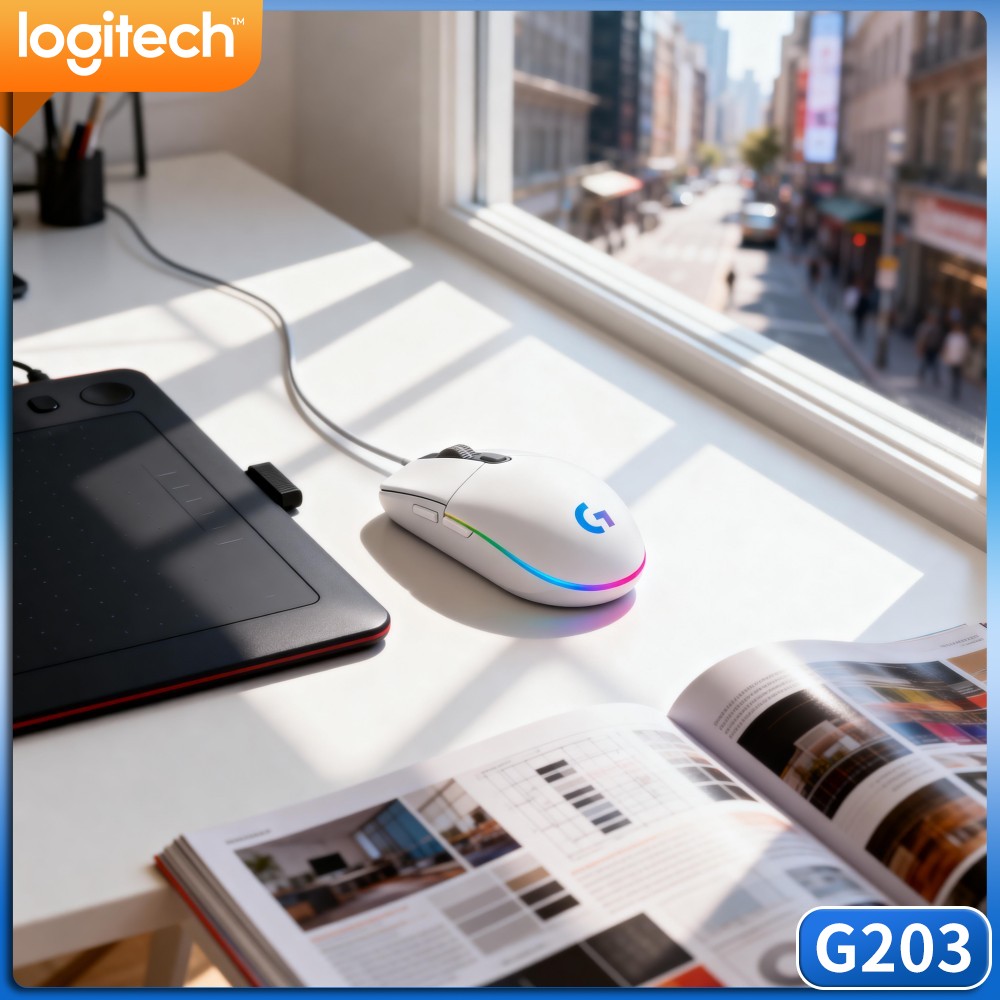 ロジクール G203 有線ゲーミングマウス 明るいRGB発光 - Logitech Mouse G203 のレビューと価格