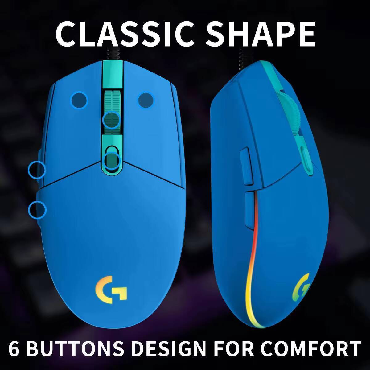 ロジクールG203有線ゲーミングマウス、リラックスした長時間 - Logitech Mouse G203 のレビューと価格
